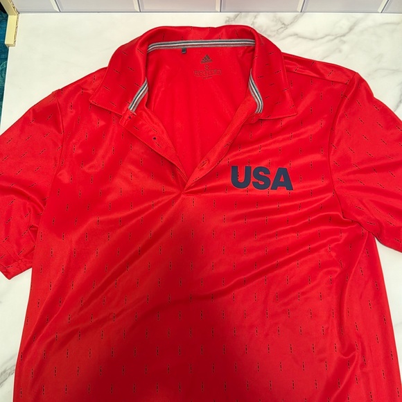 Adidas official Team USA golf polo from Tokyo Olympics. Size small. Red. - Picture 1 of 2